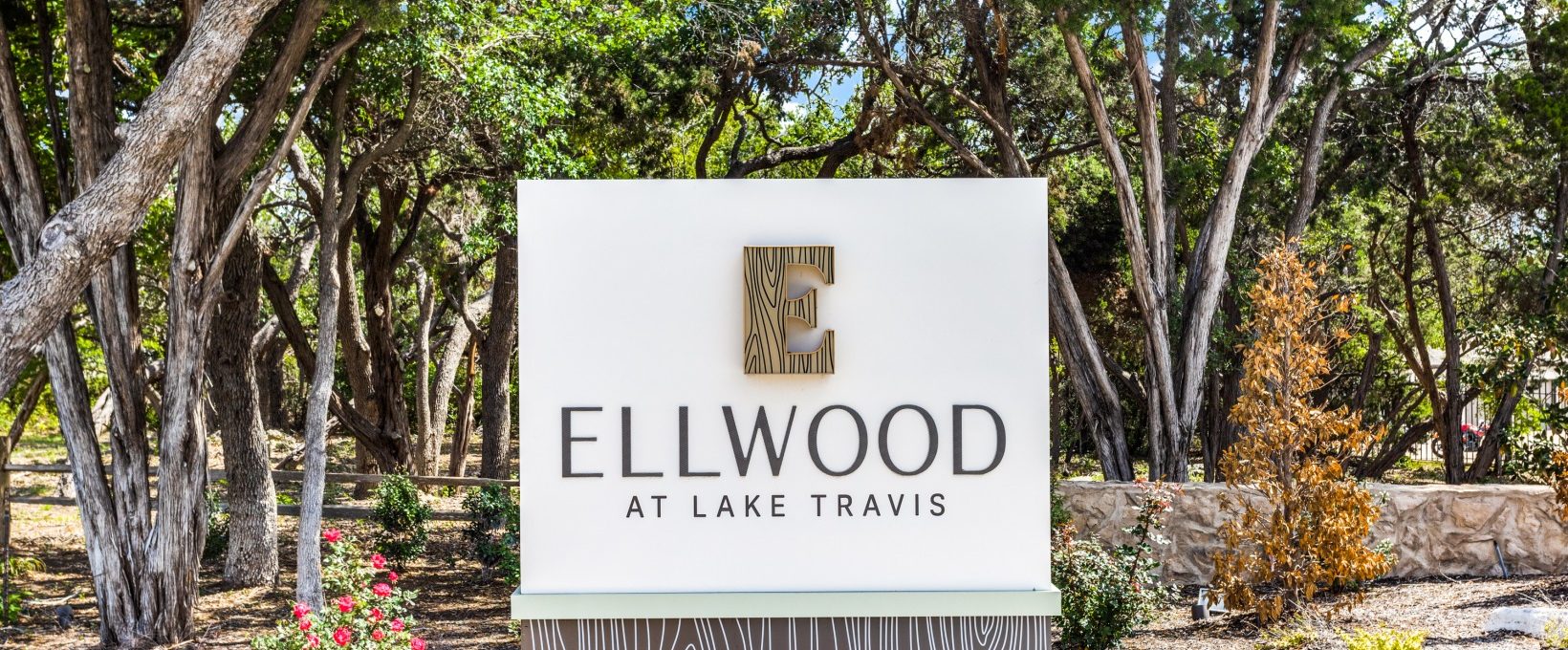 the sign for elwood at The Ellwood at Lake Travis