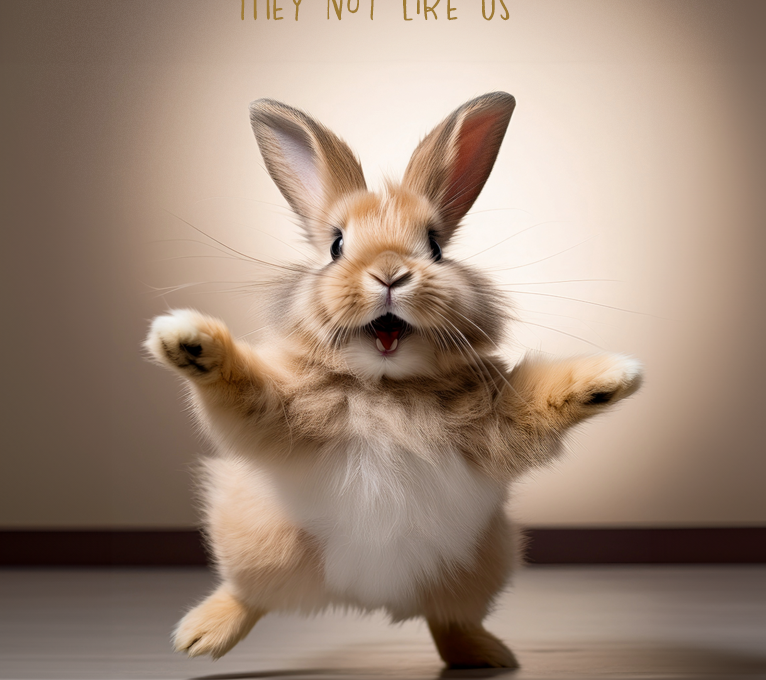 a rabbit is standing on its hind legs with its arms up at The Ellwood at Lake Travis